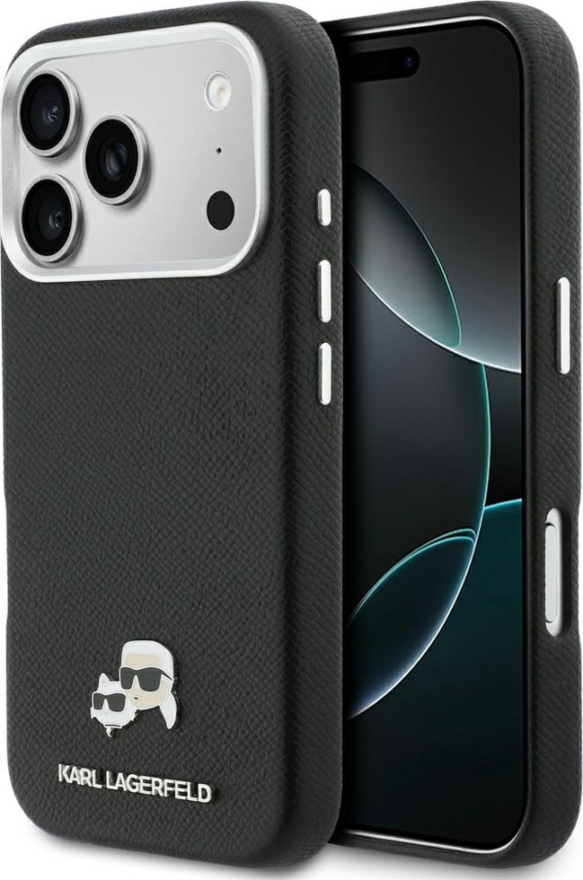 Pouzdro Karl Lagerfeld pro iPhone 17 Pro Max 6,9" HC MAGSAFE PU FW s K&C HEAD PIN ČERNÝ