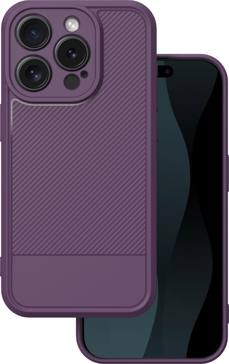 Simple Carbon kryt pro iPhone 15 Pro 6,1" fialový