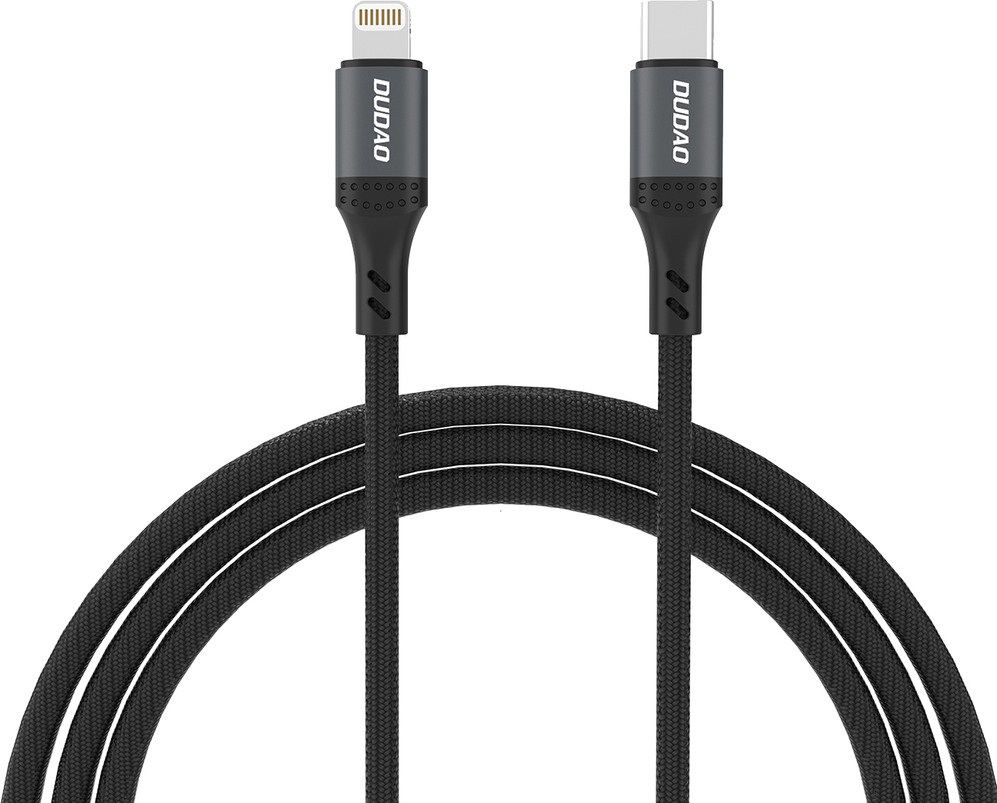 Dudao L3CL USB-C - Lightning 30W opletený kabel 1,2 m - černý