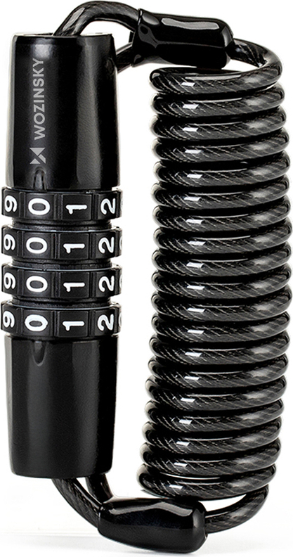 Zámek na kolo Wozinsky WBN-01R pro cyklistickou helmu, vodotěsný, 4místná kombinace - černý