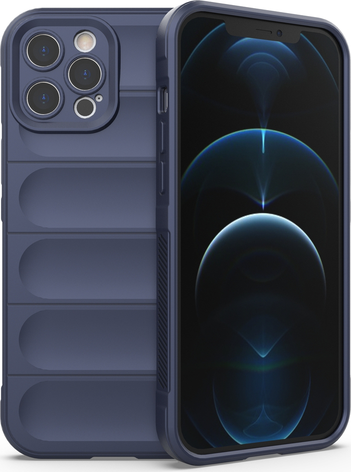 Pouzdro Magic Shield Case pro iPhone 12 Pro Max, flexibilní, obrněné, tmavě modré