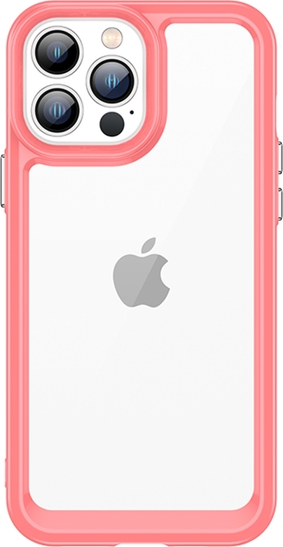 Pouzdro Outer Space Case pro iPhone 12 Pro Max s pevným krytem a gelovým rámem, červené