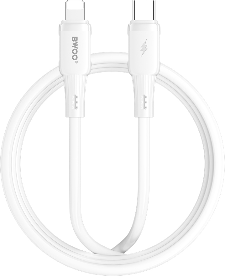 Silikonový kabel BWOO X329CL 27W USB-C - Lightning 1m bílý