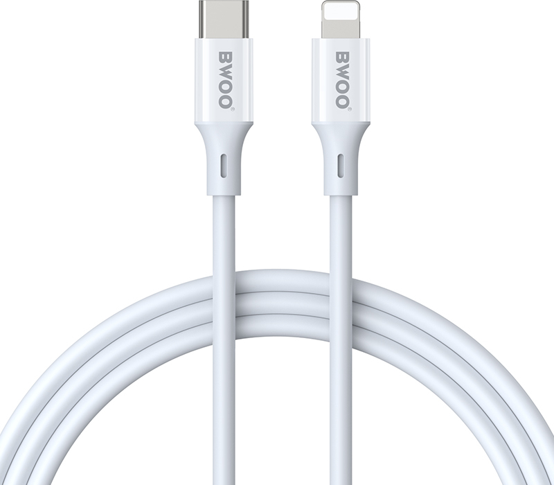 Kabel BWOO USB-C - Lightning 2m 27W ABS + TPE bílý