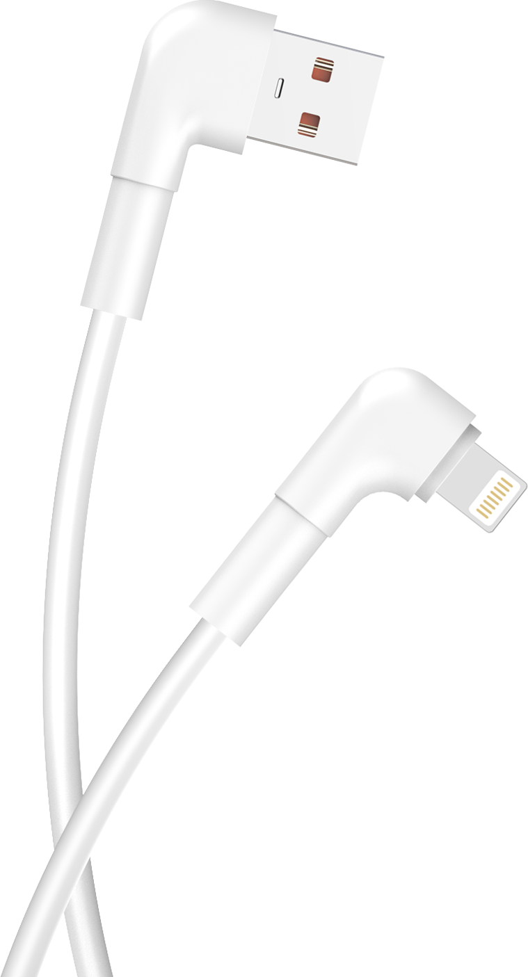 Maxlife MXUC-09 úhlový kabel USB - Lightning 1,0 m 2,4A bílý