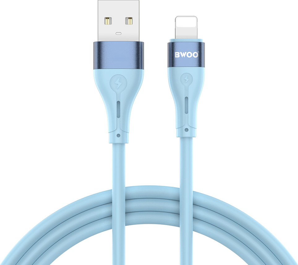 Kabel BWOO USB - Lightning 1m 3A Minimalistický silikonový modrý X280L