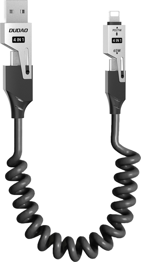 Kabel Dudao L20 Pro 4 v 1 USB-A / USB-C - Lightning / USB-C - černý