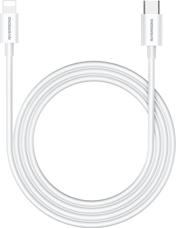 Kabel Riversong Lotus 08 USB-C - Lightning 1,0 m 3A světle šedý CL76