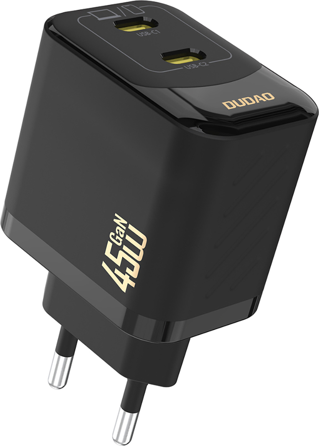 Dudao A28PEU PD 45W GaN 2xUSB nástěnná nabíječka - černá