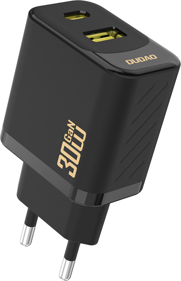 Dudao A27TEU PD 30W GaN USB-A USB-C nástěnná nabíječka - černá