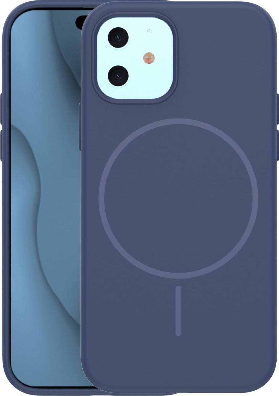 Silikonový tenký kryt Mag pro iPhone 12 / 12 Pro 6,1" tmavě modrý