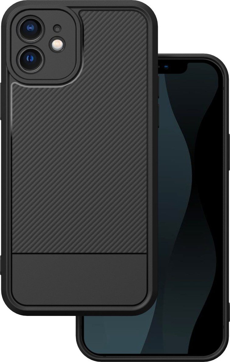 Simple Carbon kryt pro iPhone 12 6,1" černý