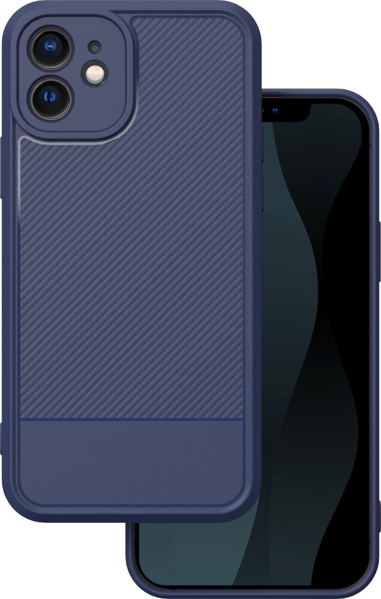Simple Carbon kryt pro iPhone 12 6,1" modrý