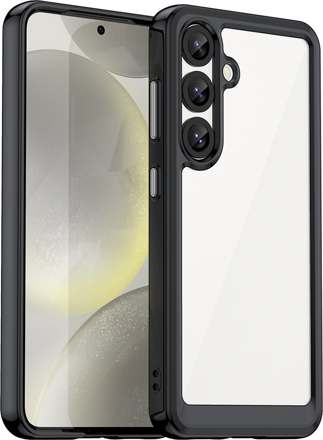 Kryt Outer Space s gelovým rámečkem pro Samsung Galaxy S25 - černý