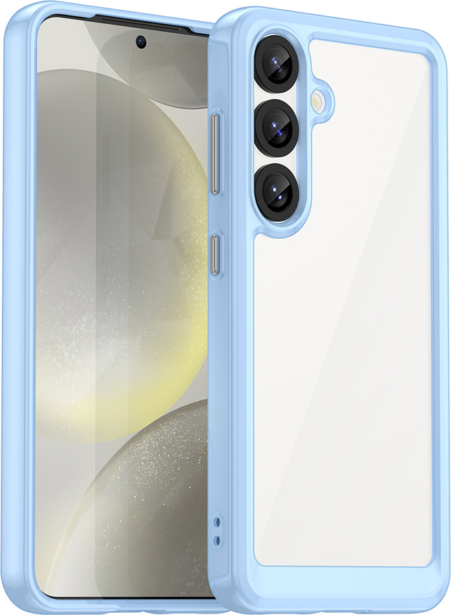 Kryt Outer Space s gelovým rámečkem pro Samsung Galaxy S25 - modrý