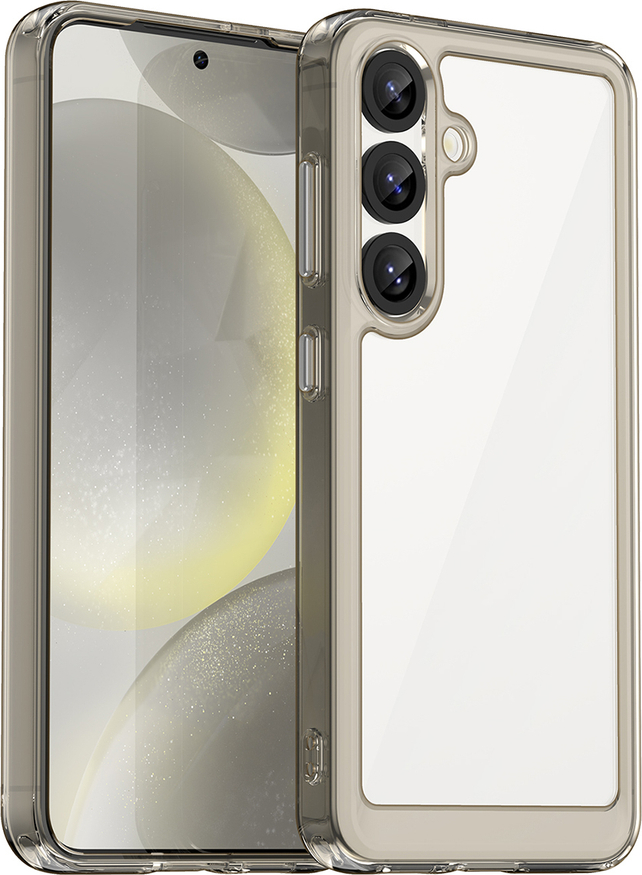 Kryt Outer Space s gelovým rámečkem pro Samsung Galaxy S25 - průhledně černý