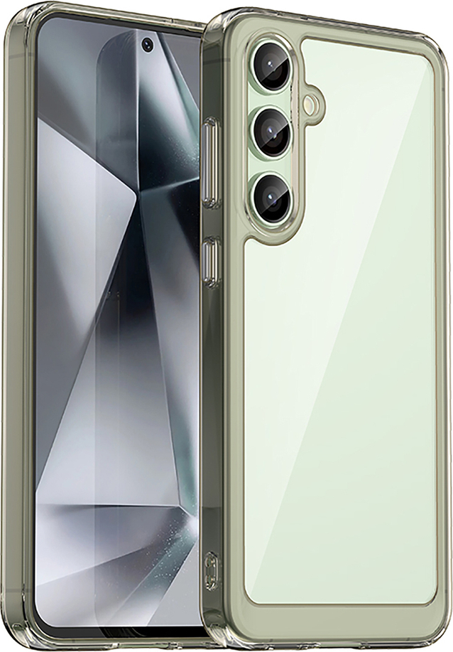 Kryt Outer Space s gelovým rámečkem pro Samsung Galaxy S24 FE - průhledně černý