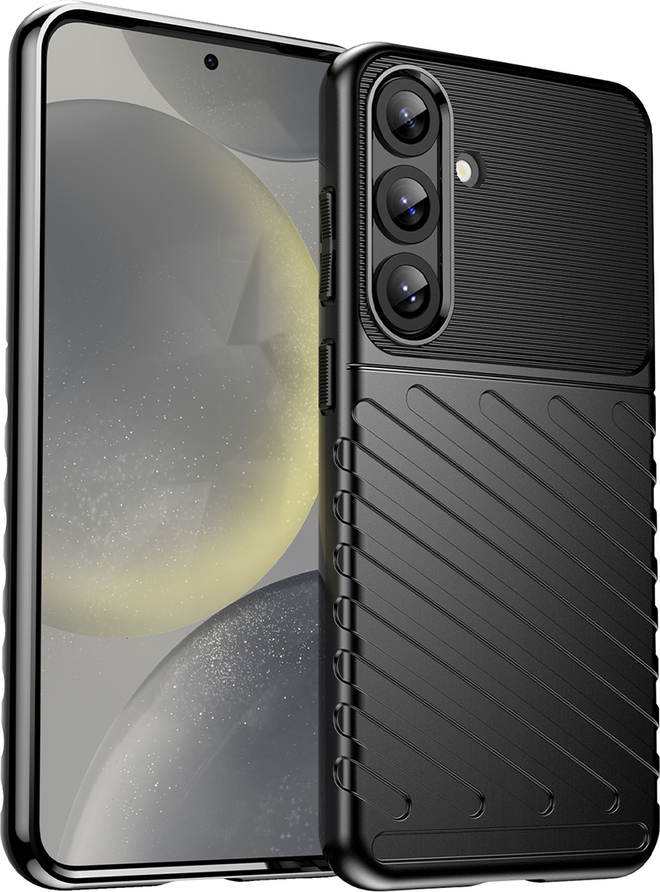 Silikonový pancéřovaný kryt Thunder pro Samsung Galaxy S25+ - černý