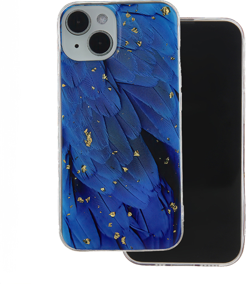 Kryt Gold Glam pro Samsung Galaxy A35 5G modrý