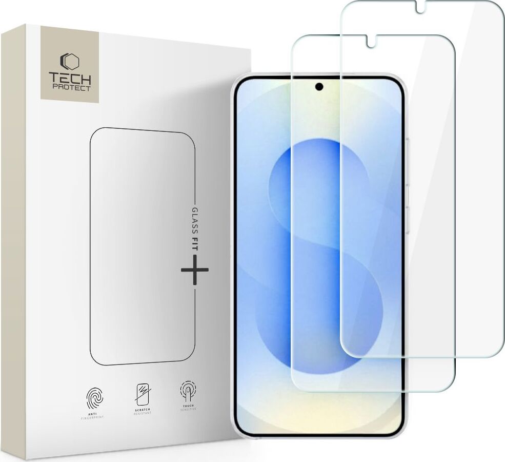 Tvrzené sklo Tech-Protect Glass Fit+ 2-PACK pro Samsung Galaxy S26 Clear