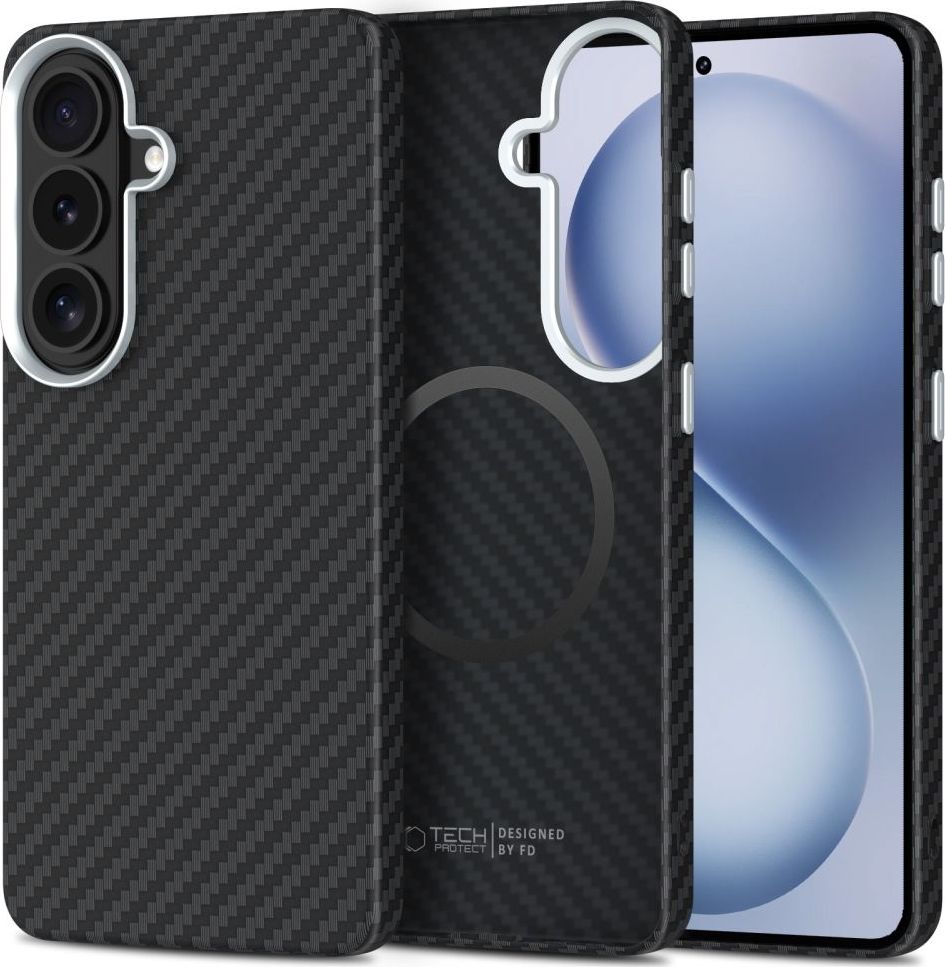 TECH-PROTECT ION CARBON MAGSAFE GALAXY S26 BLACK/SILVER