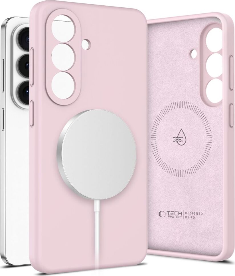 Tech-Protect Silikonový MagSafe kryt pro Samsung Galaxy S26+ Plus, růžová perleť