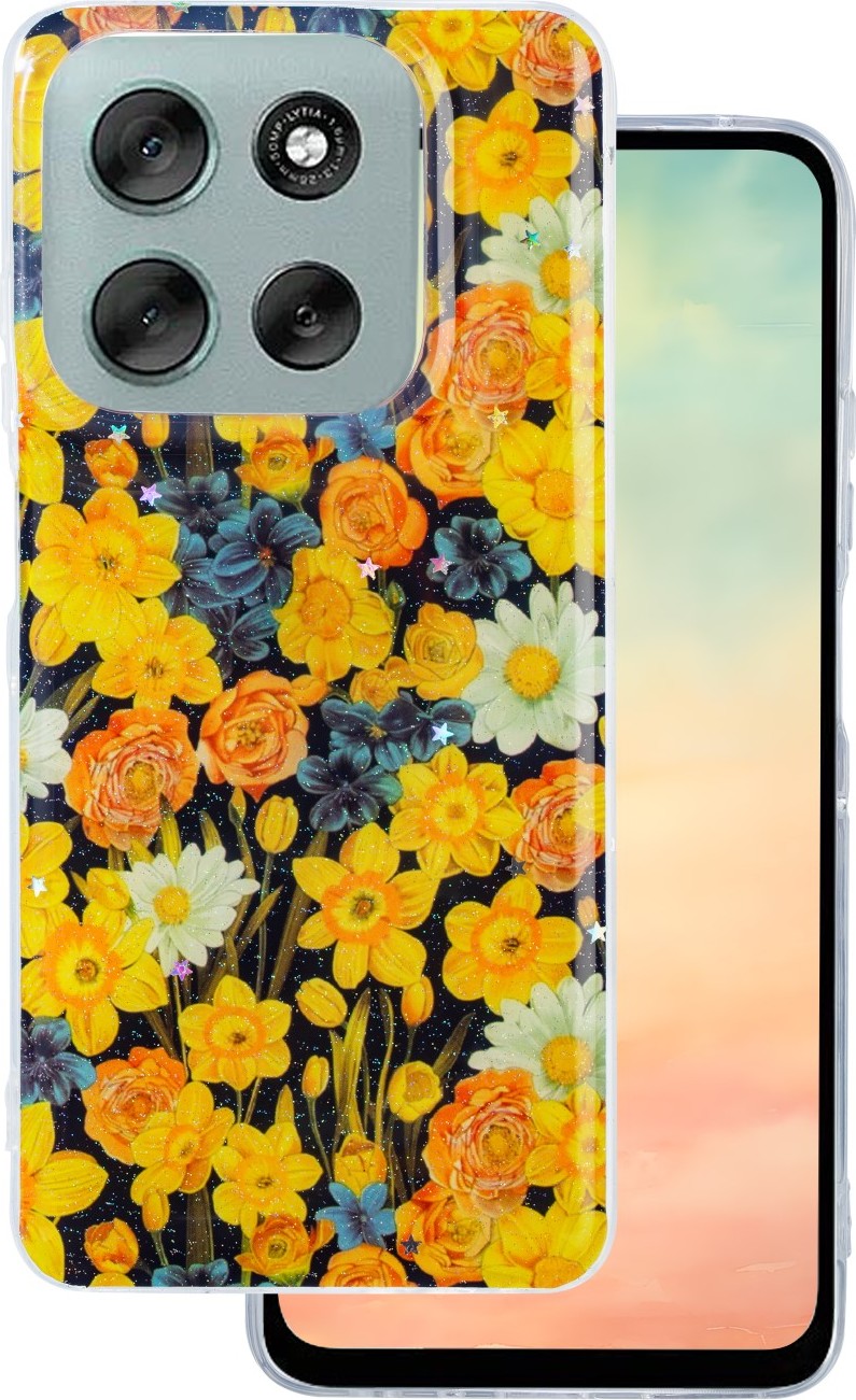 Pouzdro Glow Glam pro Motorola Moto G86 oranžové