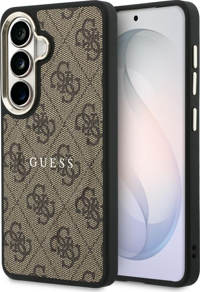 Guess PU Leather 4G Gold Frame Magnetic Zadní Kryt pro Samsung Galaxy S26 Brown