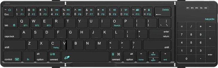 Nillkin Cube Pocket Skládací Bluetooth klávesnice s touchpadem, černá