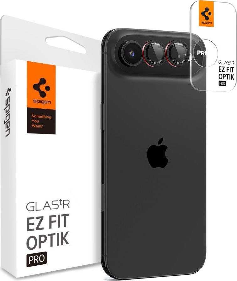 Ochranné sklo SPIGEN OPTIK PRO L-SERIES GLAS.TR „EZ FIT“ pro iPhone Air, 2 ks, černá/červená