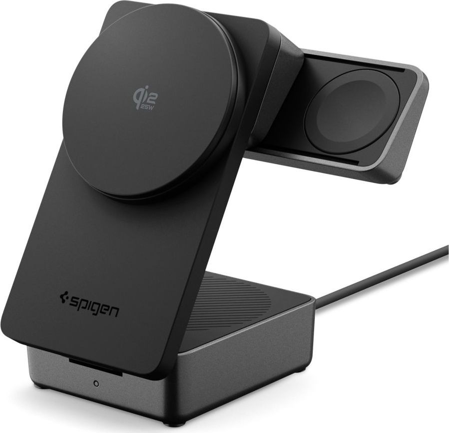 SPIGEN EF323MQ ESSENTIAL 3IN1 MAGNETIC MAGSAFE WIRELESS CHARGER 25W QI2.2 BLACK