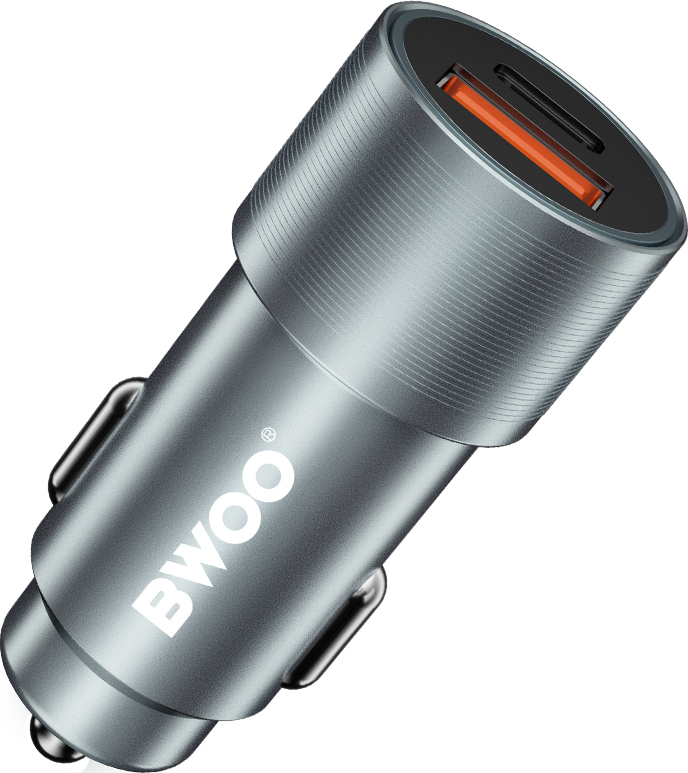 Autonabíječka BWOO BO-CC73 PD 1x USB-C - USB-A port 38W stříbrná