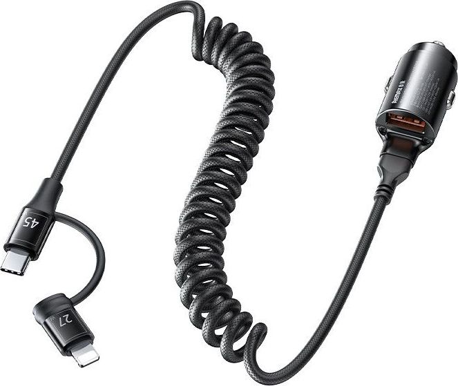 AUTONABÍJEČKA REMAX RUICHY SERIE 45 RCC356 + KABEL LIGHTNING/USB-C ČERNÁ