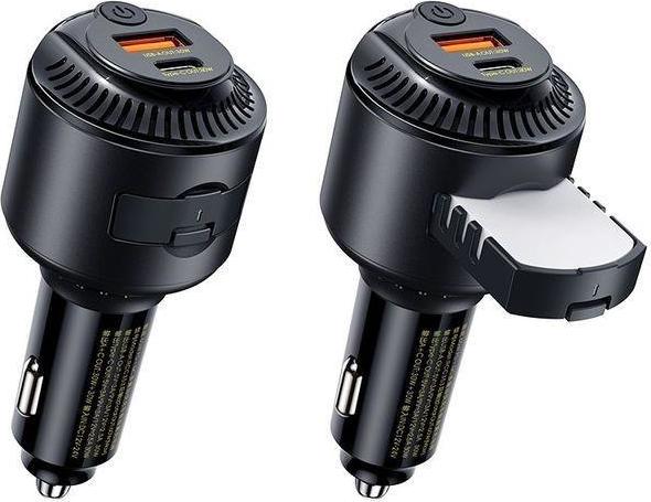 Levně AUTONABÍJEČKA REMAX ŘADA YATOY S VŮNÍ 60W PD QC RCC353 1xUSB + 1xuSB-C ČERNÁ