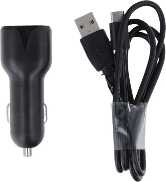 Autonabíječka Maxlife MXCC-01 2x USB 2.4A černá + kabel USB-C