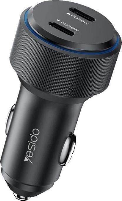 AUTONABÍJEČKA YESIDO Y48 PD 60W 2xUSB-C ČERNÁ