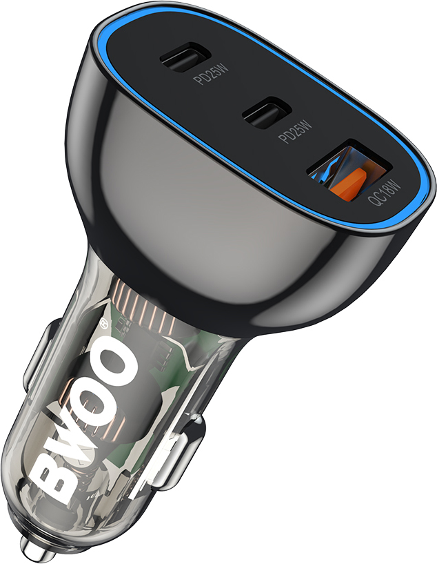 Autonabíječka BWOO PD 2x USB-C port + USB-A 68W černá