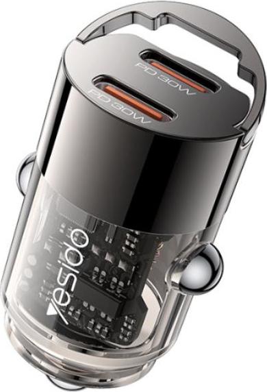 Autonabíječka YESIDO Y69 PD 30W 2xUSB-C, černá