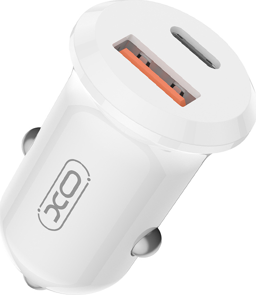 Autonabíječka XO CC69 PD 30W QC 1x USB 1x USB-C bílá