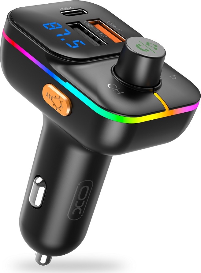 XO vysílač FM BCC09 Bluetooth MP3 nabíječka do auta 25W černá