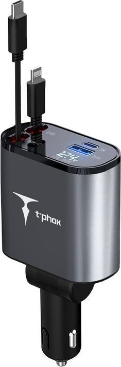 Levně AUTONABÍJEČKA T-PHOX FLEXIT 4V1 86W ŠEDÁ