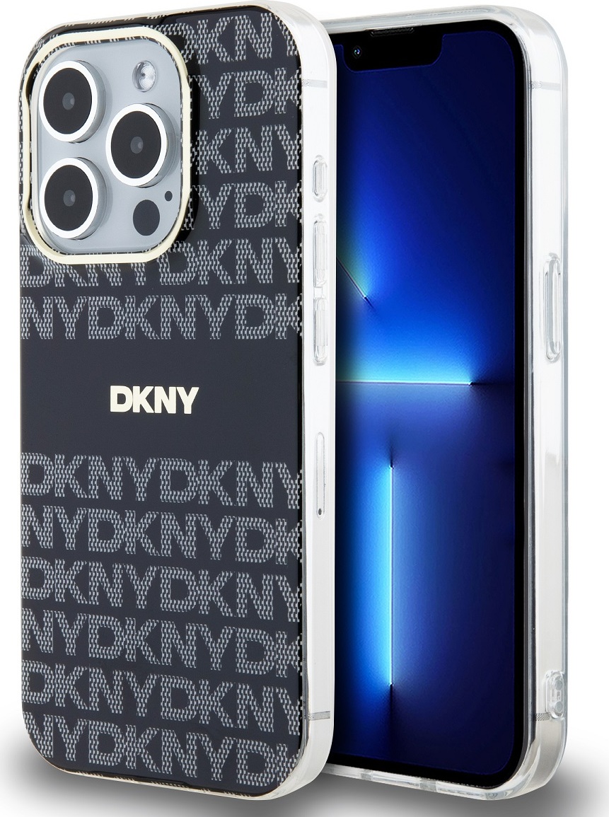 Levně DKNY PC/TPU Repeat Pattern Tonal Stripe Magsafe Zadní Kryt pro iPhone 14 Pro Max Black