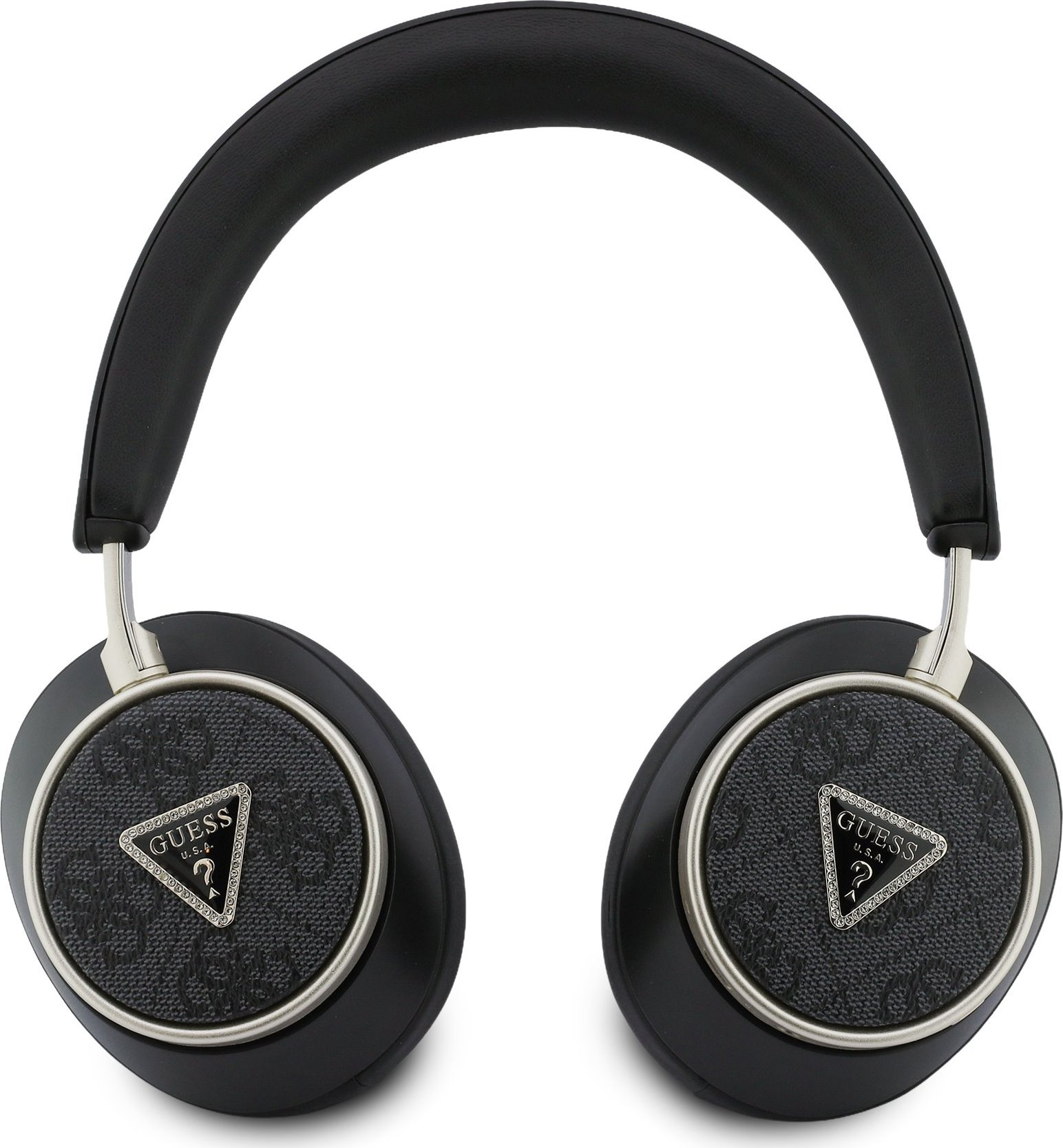 Levně Guess PU 4G Triangle Logo ENC Bezdrátová Sluchátka Black
