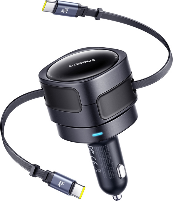 Levně Baseus Enjoyment Max nabíječka do auta s kabely USB-C+USB-C 60W černá