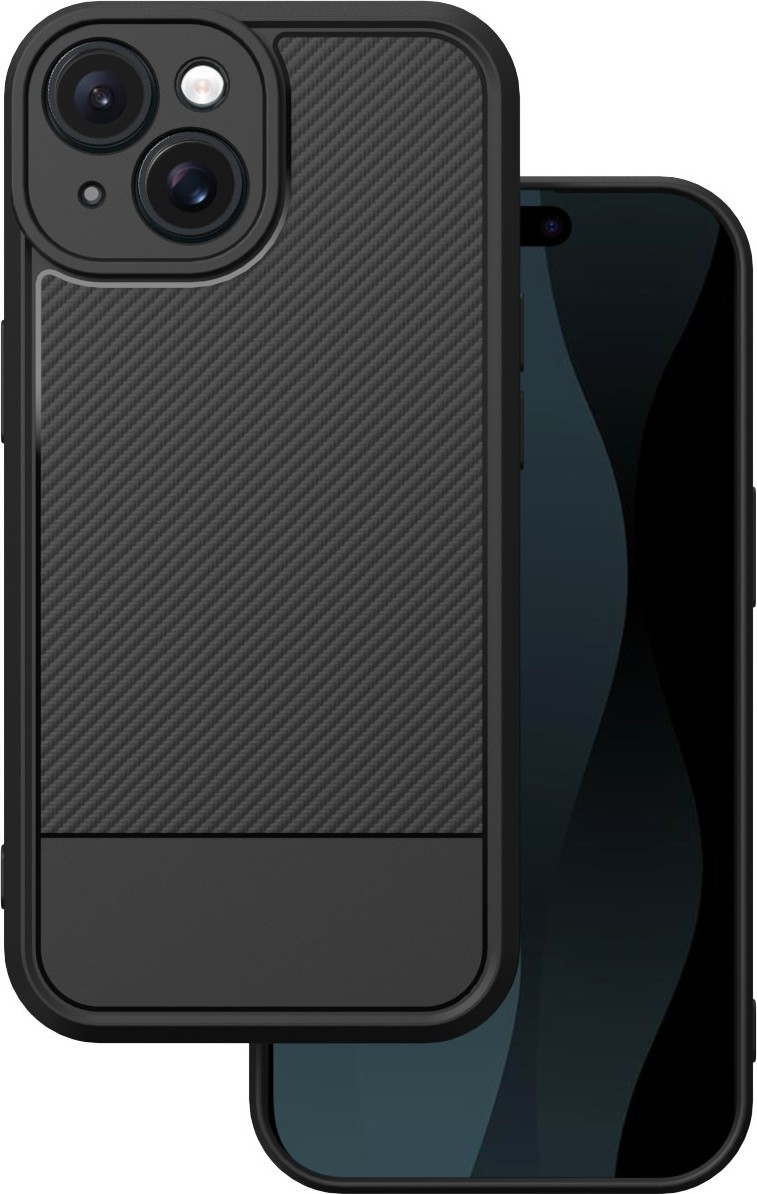 Levně TFO Simple Carbon kryt pro iPhone 15 6,1" černý