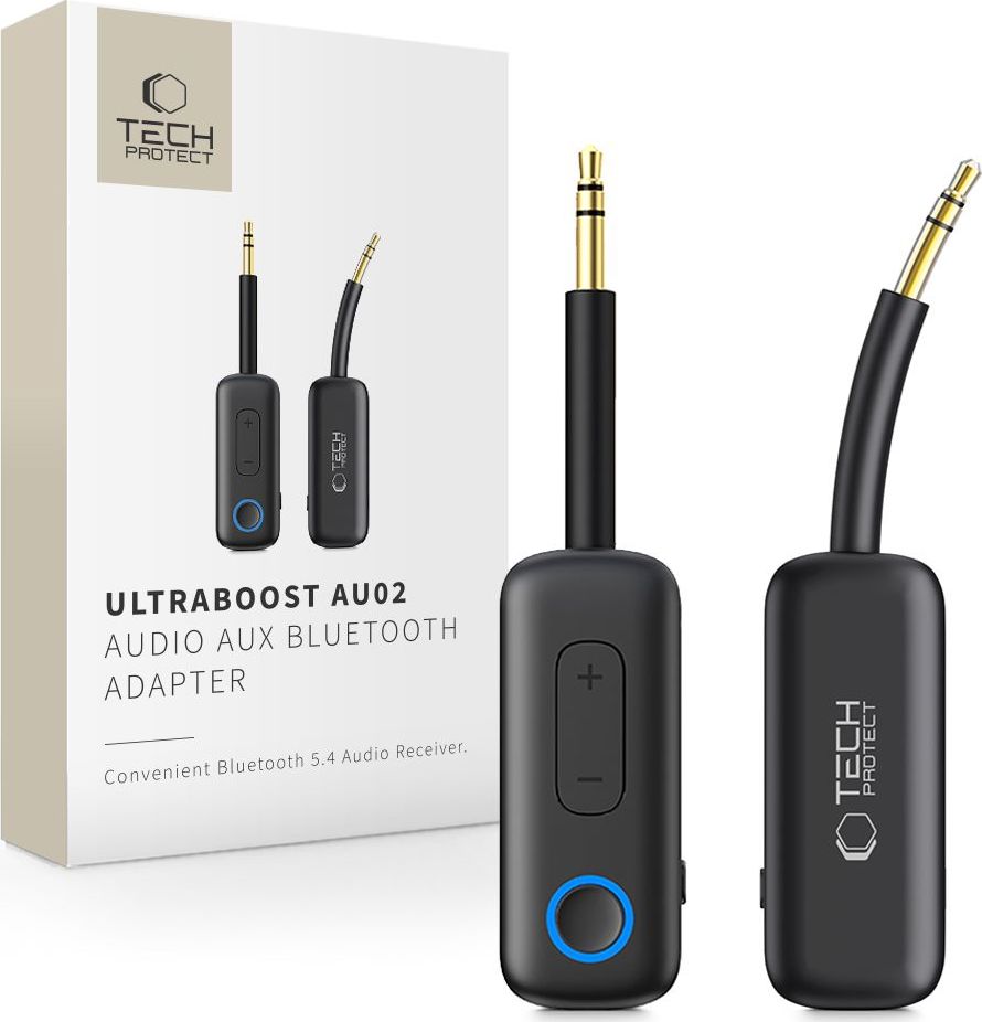 Levně TECH-PROTECT ULTRABOOST AU02 AUDIO ADAPTÉR AUX BLUETOOTH 5.4 VYSÍLAČ (TX) A PŘIJÍMAČ (RX) pro auto, TV, PS5, PC a další zařízení, ČERNÝ