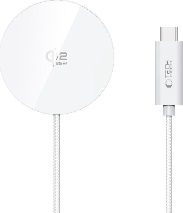 Levně BEZDRÁTOVÁ NABÍJEČKA TECH-PROTECT A50 MAGNETIC MAGSAFE 25W QI 2.2 BÍLÁ
