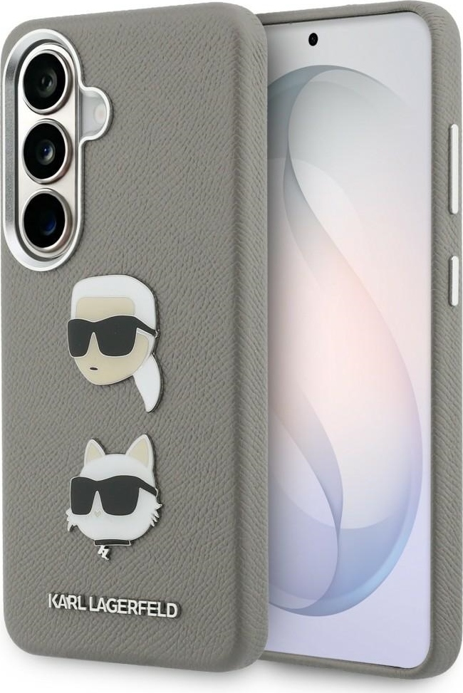 Levně Karl Lagerfeld Saffiano Double Heads Metal kryt pro Samsung Galaxy S26, stříbrná