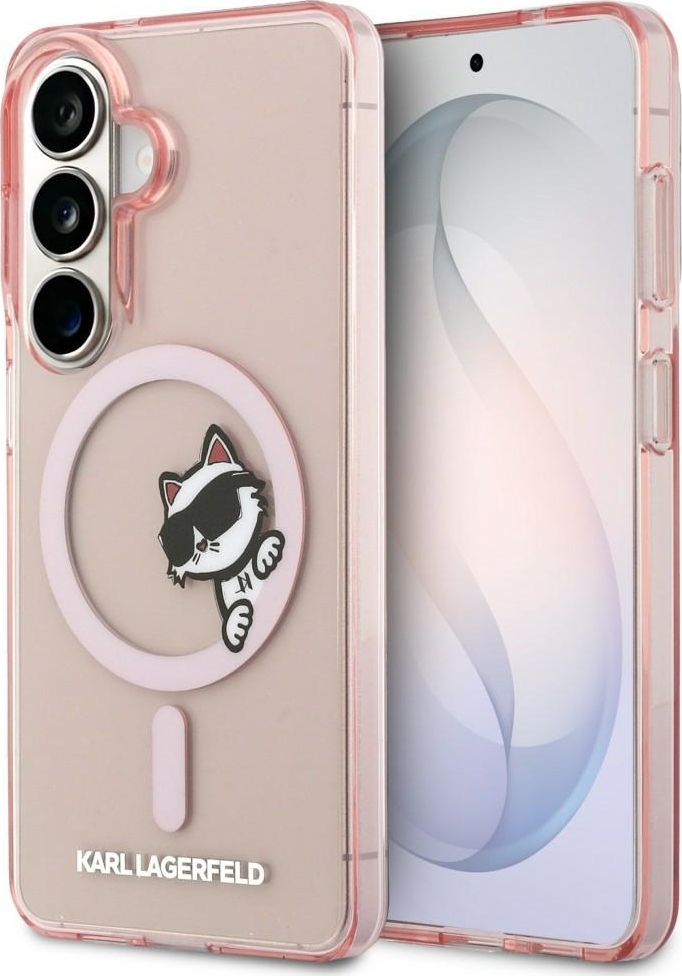 Levně Karl Lagerfeld kryt IML Peekaboo Choupette MagSafe pro Samsung Galaxy S26 růžový