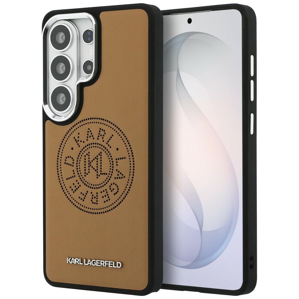 Karl Lagerfeld Perforated KL MagSafe kryt pro Samsung Galaxy S26 Ultra hnědý